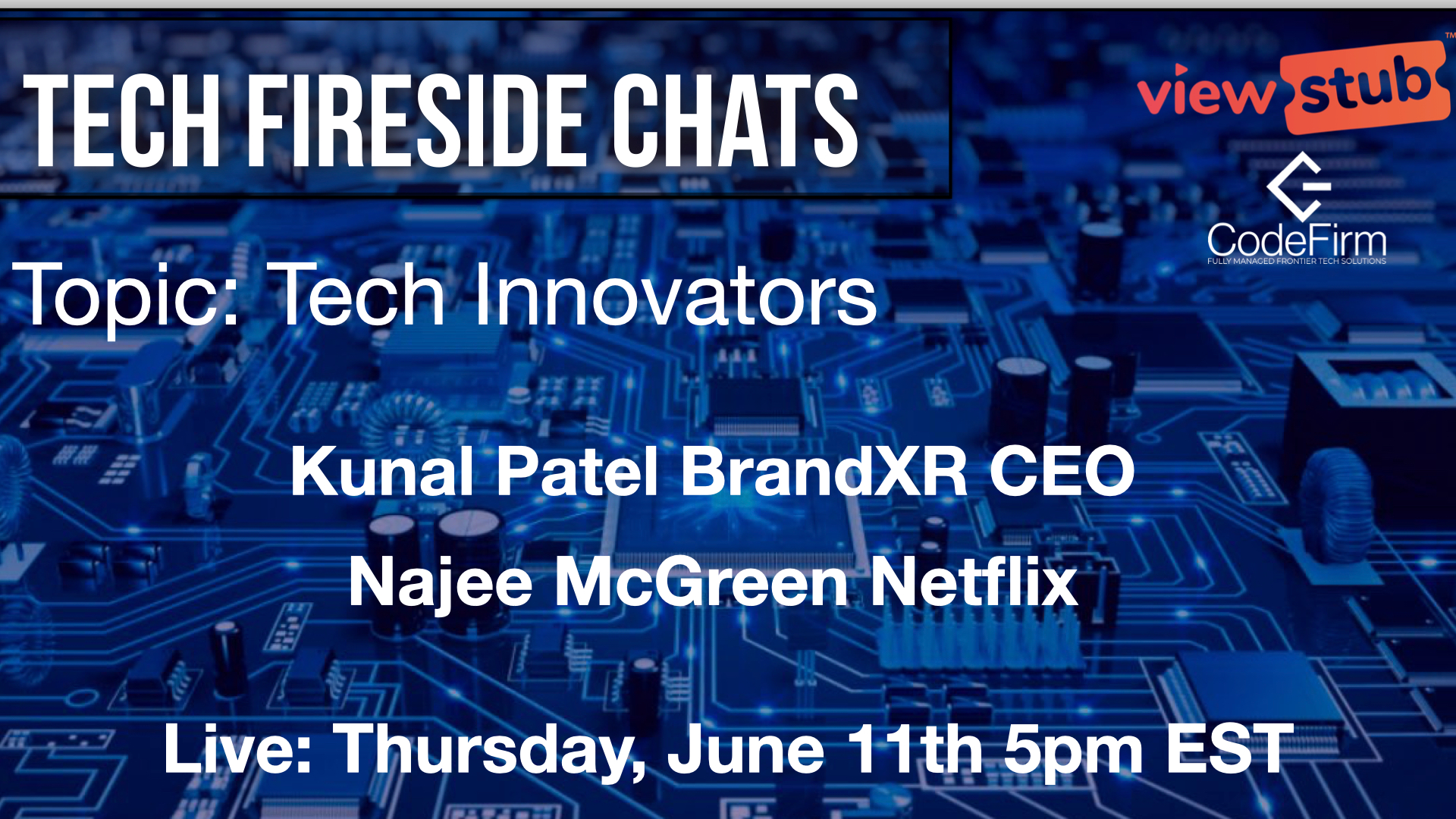 Photo for Fireside Chats Episode Tech Innovators on ViewStub
