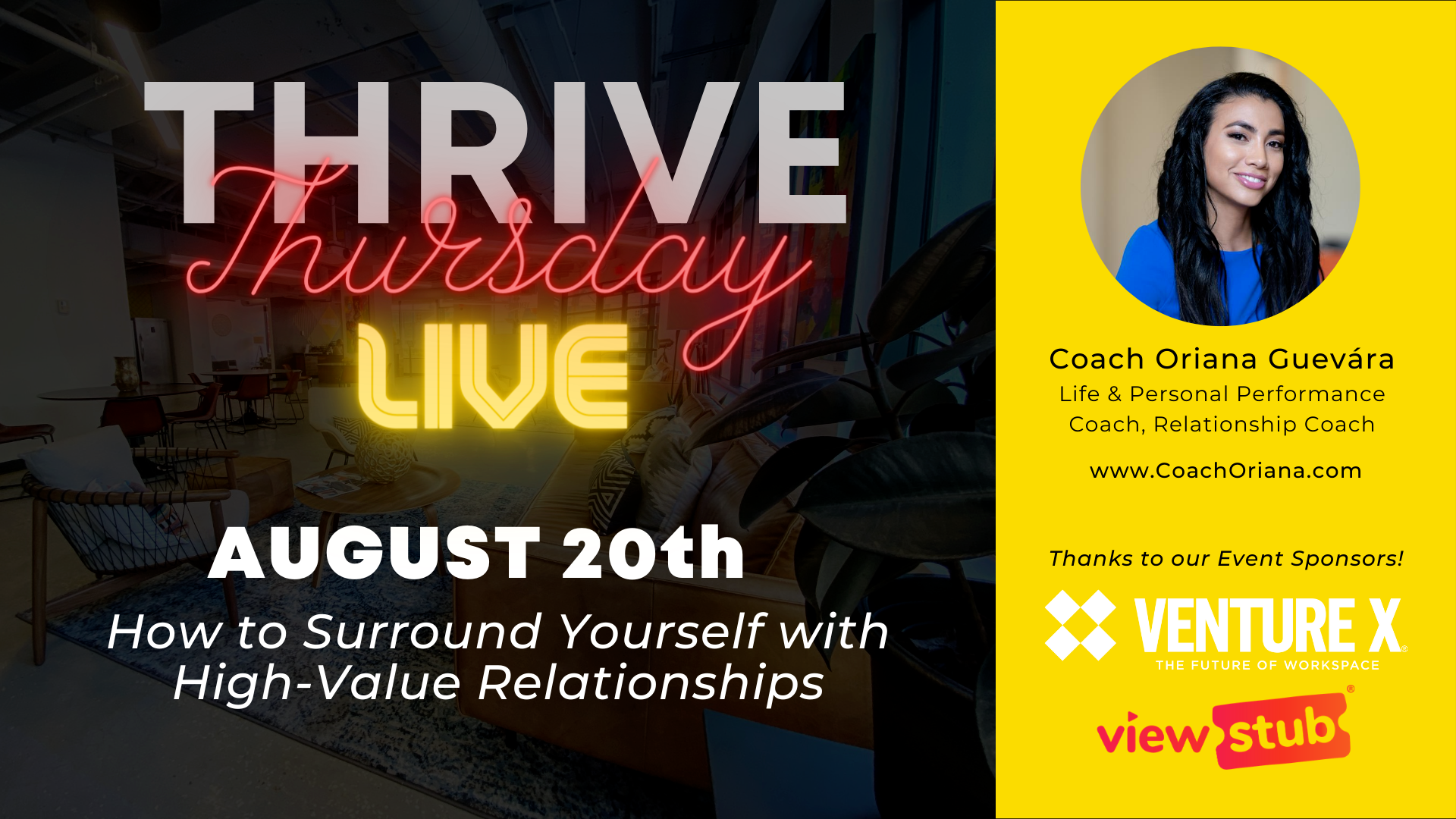 Photo for Thrive Thursday LIVE: How to Surround Yourself with High-Value Relationships on ViewStub