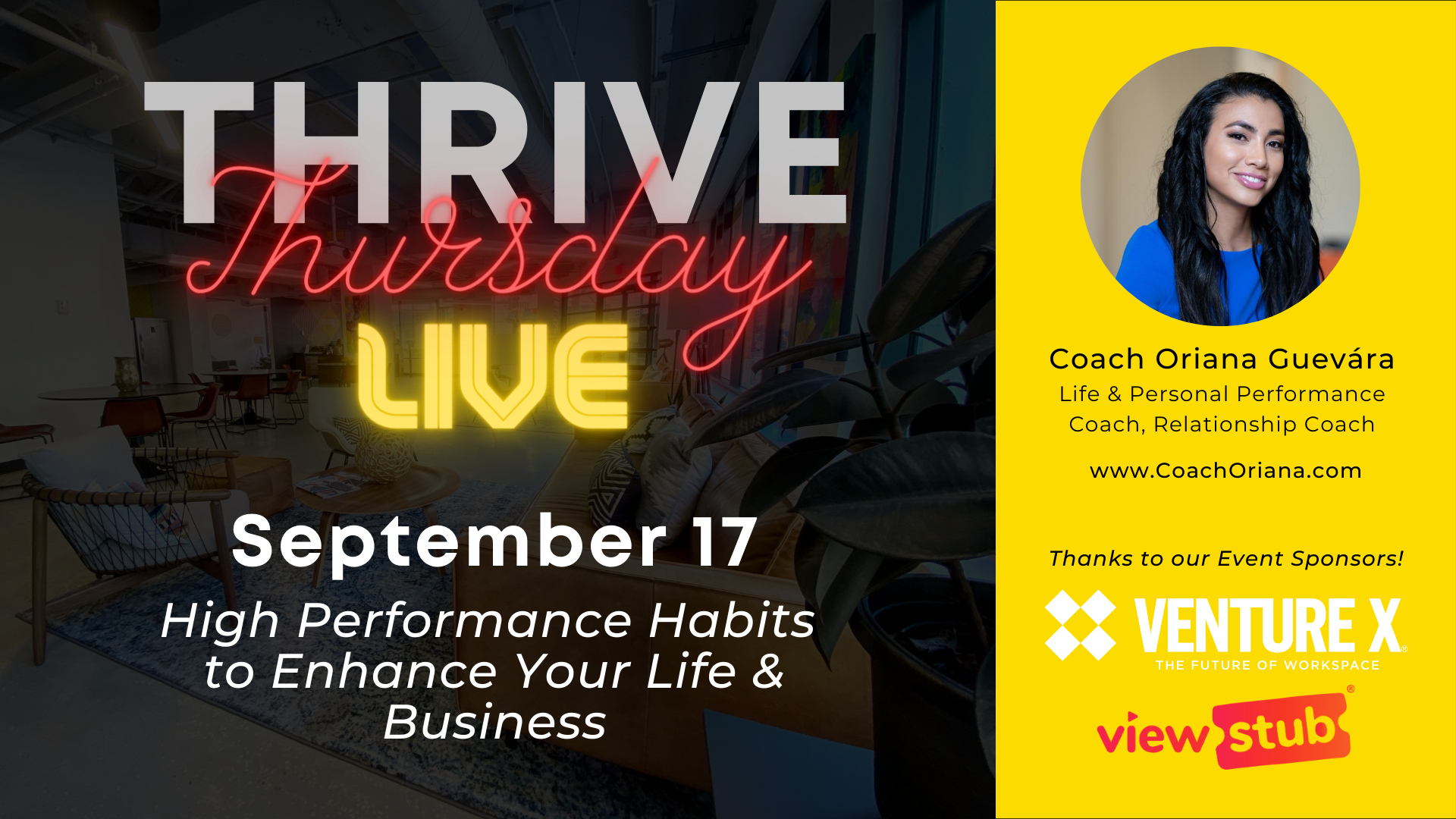 Photo for Thrive Thursday LIVE: High-Performance Habits to Enhance Your Life and Business on ViewStub