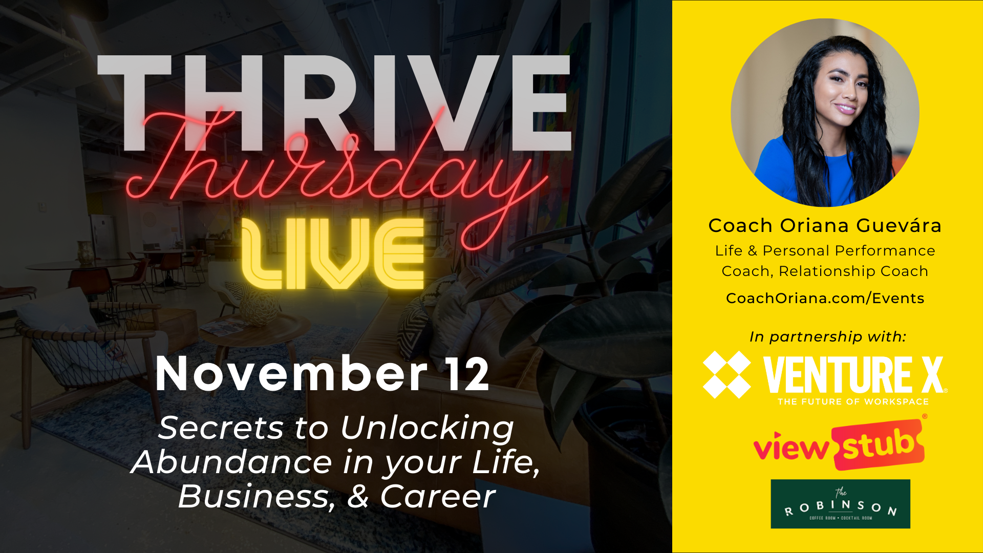 Photo for Thrive Thursday LIVE: Secrets to Unlocking Abundance in Life on ViewStub