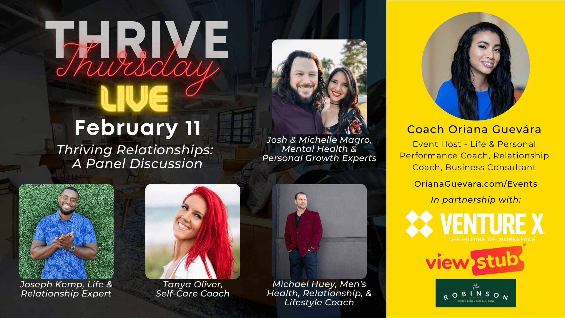 Photo for Thrive Thursday LIVE February @ Venture X Downtown Orlando on ViewStub