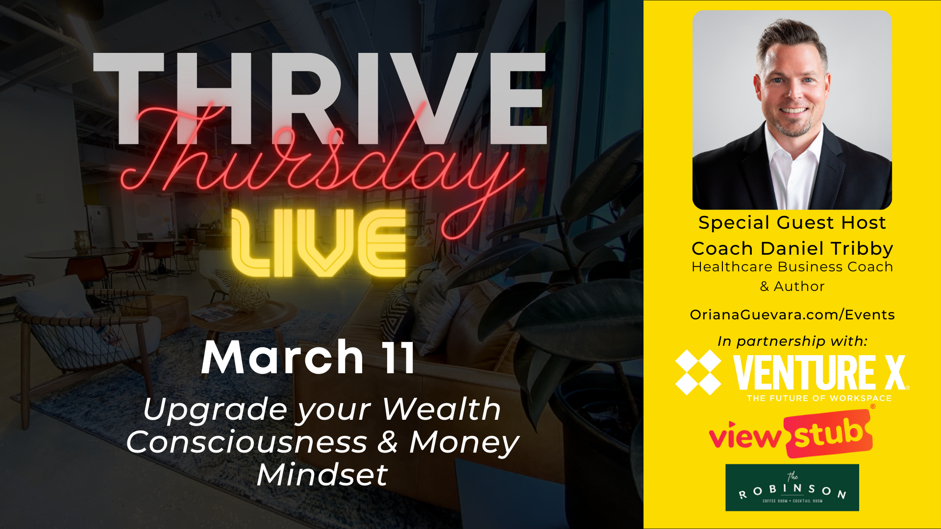 Photo for Thrive Thursday LIVE March @ Venture X Downtown Orlando on ViewStub