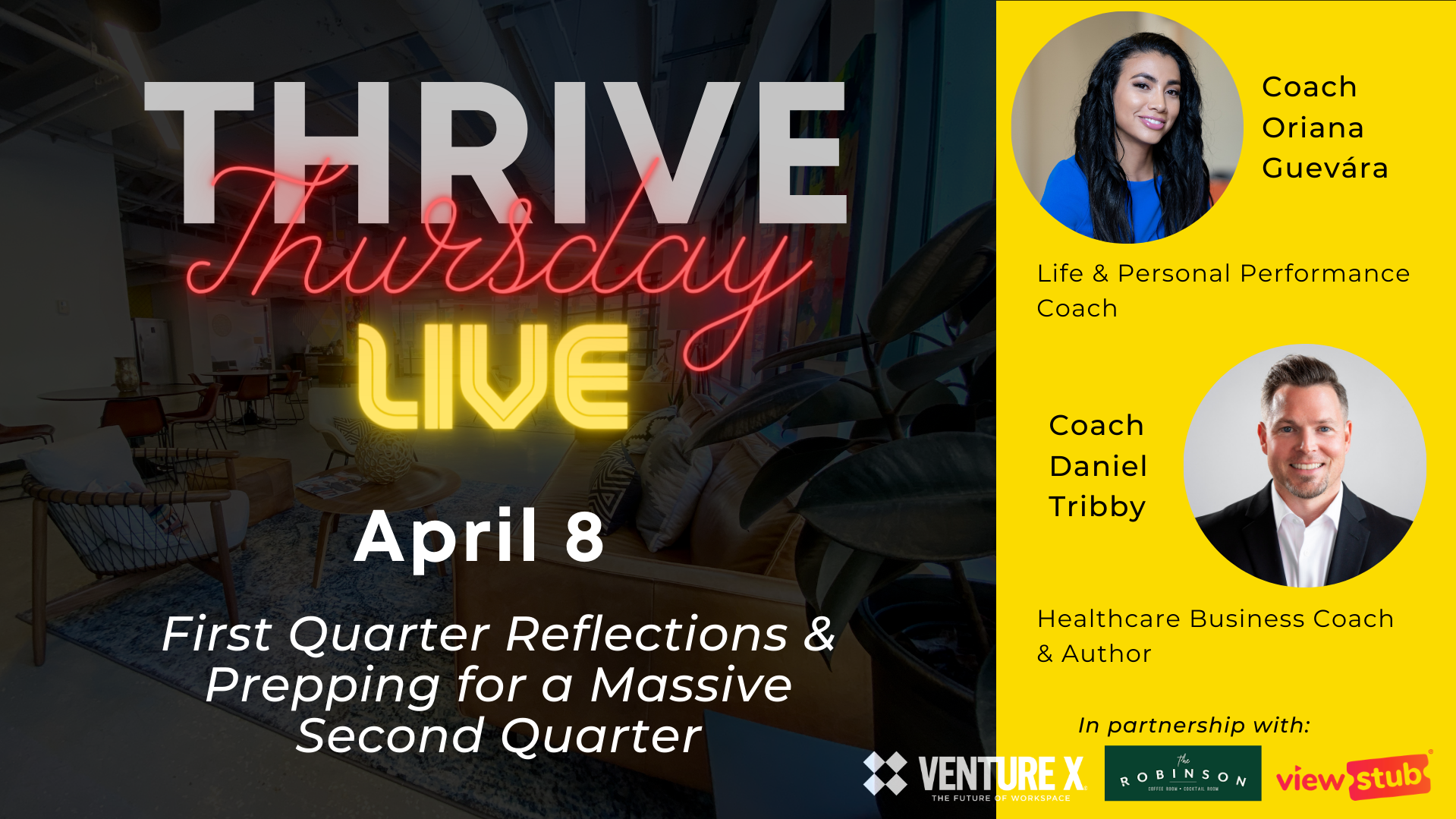 Photo for Thrive Thursday LIVE April @ Venture X Downtown Orlando on ViewStub