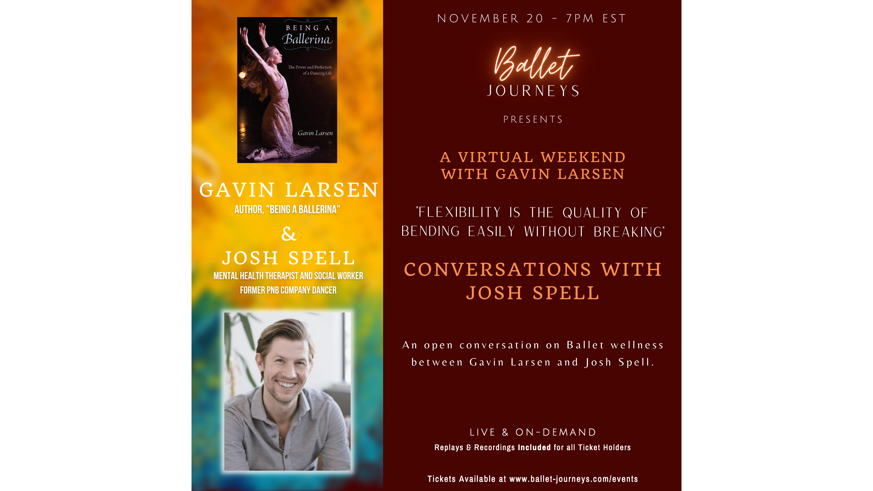 Photo for Ballet Journeys - A Weekend with Gavin Larsen (REPLAYS) on ViewStub