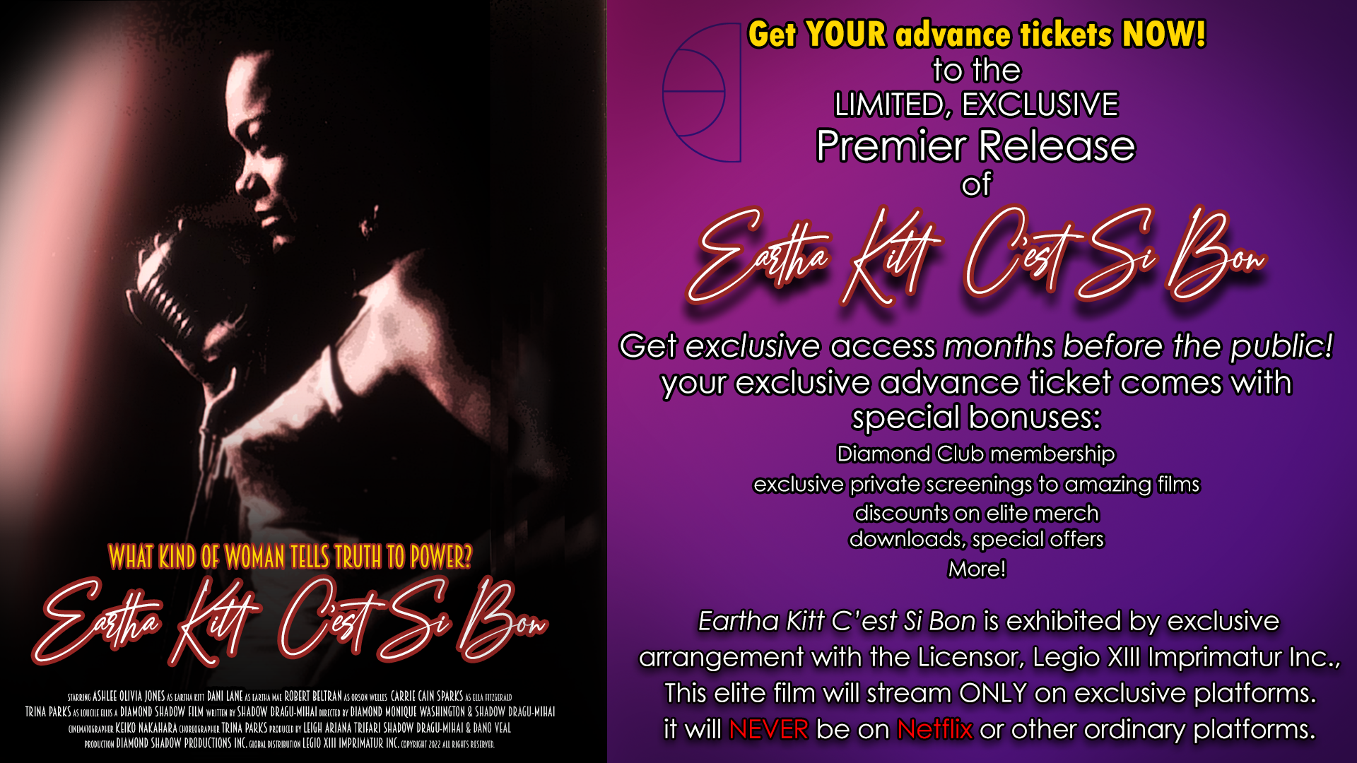 Photo for Eartha Kitt C'est Si Bon - ADVANCE TICKETS to Exclusive Premier Streaming Release on ViewStub