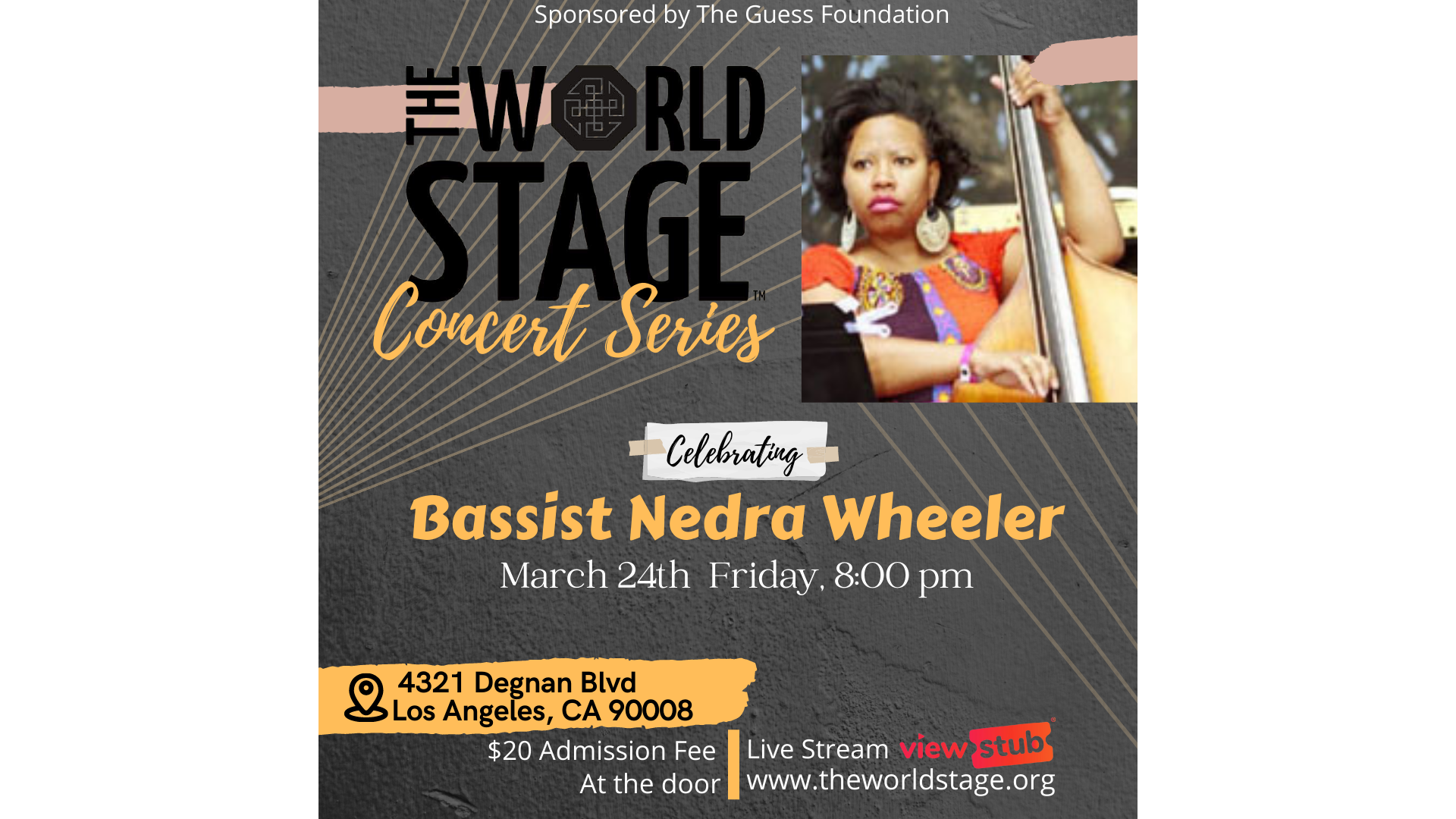Photo for Bassist Nedra Wheeler Live at the World Stage on ViewStub