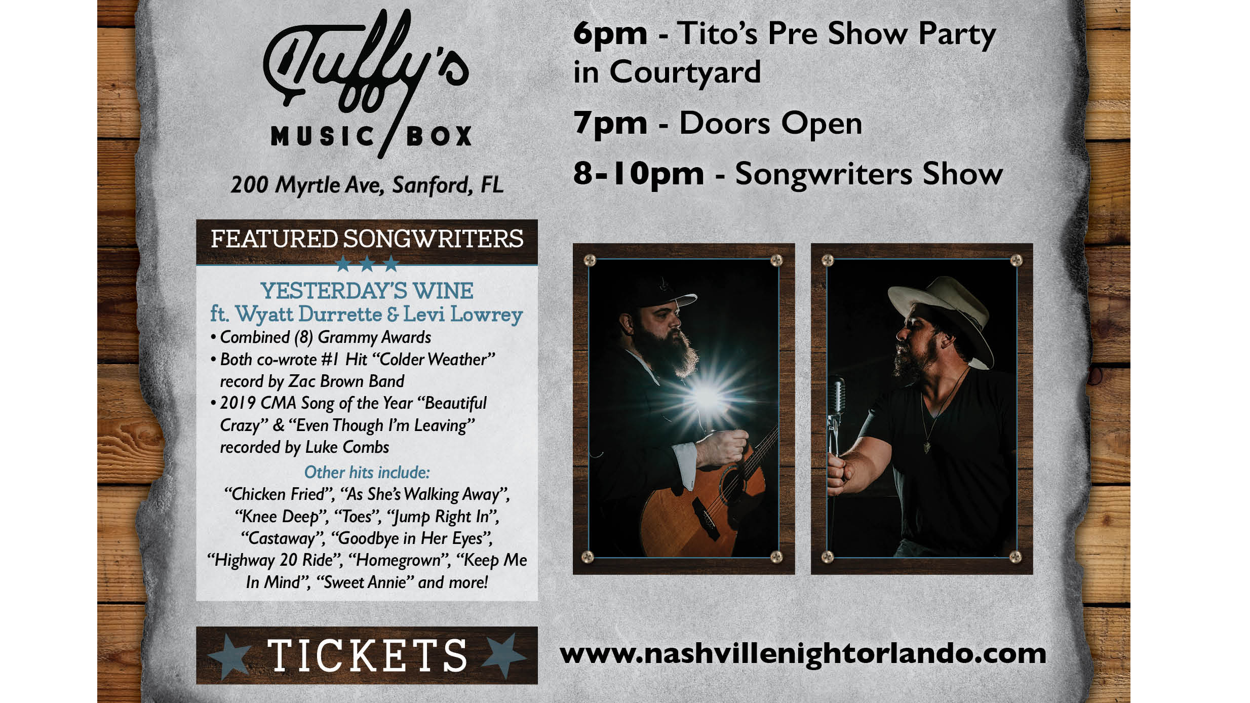 Photo for Nashville Night In Orlando w/ Wyatt Durrette and Levi Lowrey on ViewStub