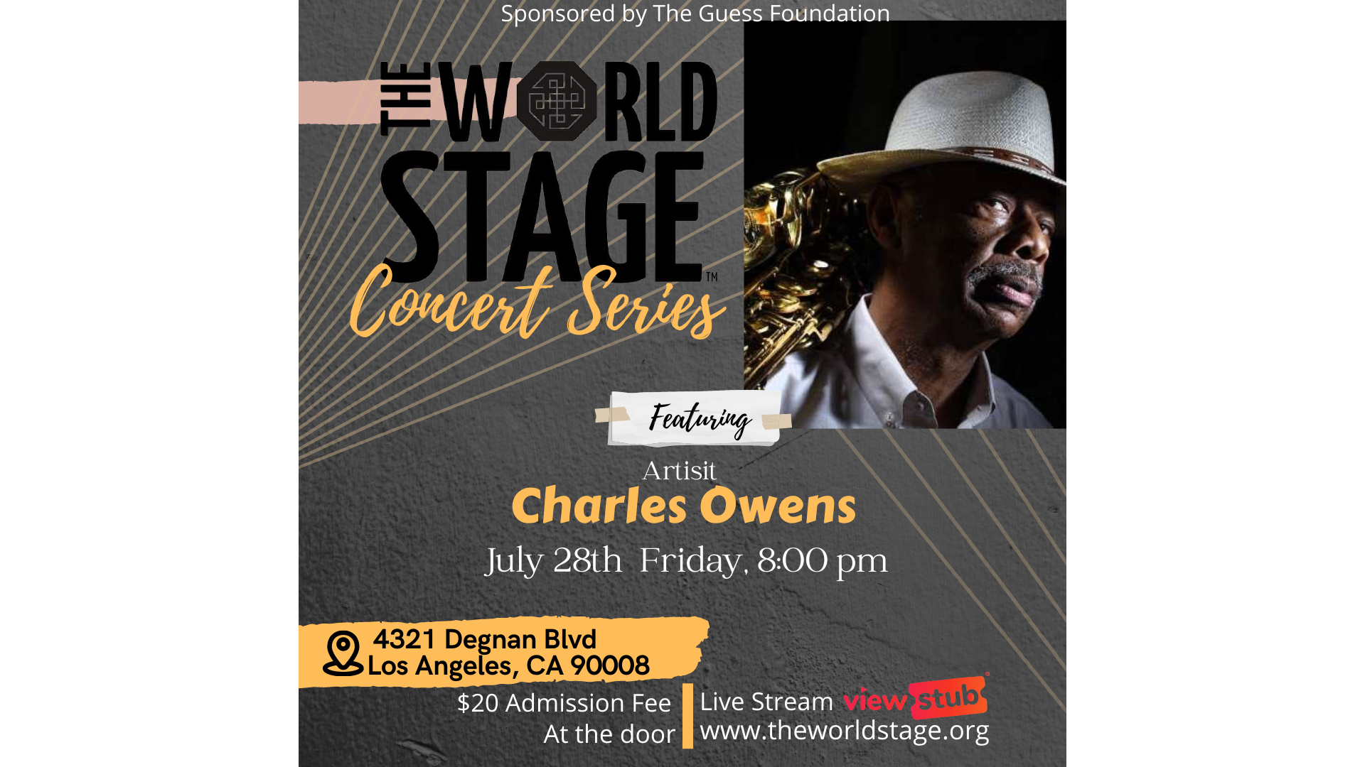 Photo for World Stage Concert Series - Charles Owens on ViewStub